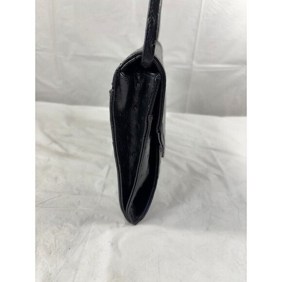 Vintage Bueno Envelope Shoulder Bag Black Faux Ostrich - Picture 5 of 12